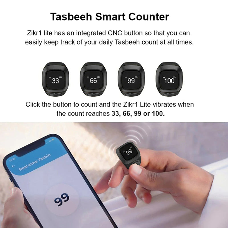 Smart Tasbih Tally Counter Ring