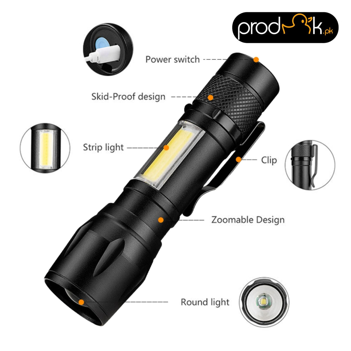 Portable Rechargeable LED Flashlight Zoom Focus Mini Led Flashlight Torch Lamp