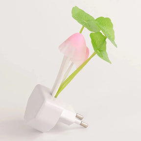 LED Sensor Mushroon Night Light, Lotus Leaves Plug, 7 Color Changing Mushroom Wall Lamps, Room Decoration RGB Novlty Night Lamp