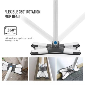 Twisted X-Type Microfiber Mop for Floor Cleaning, Hand-Free Wash Self Wringing Flat Mop, 360˚ Degree Dry/Wet Mop for Home Kitchen